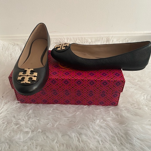 Tory Burch Black Leather Flats - Picture 4 of 5